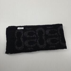 Coach Scarf Womens Black Gray Wool Blend Signature C Pattern Soft Winter Warm